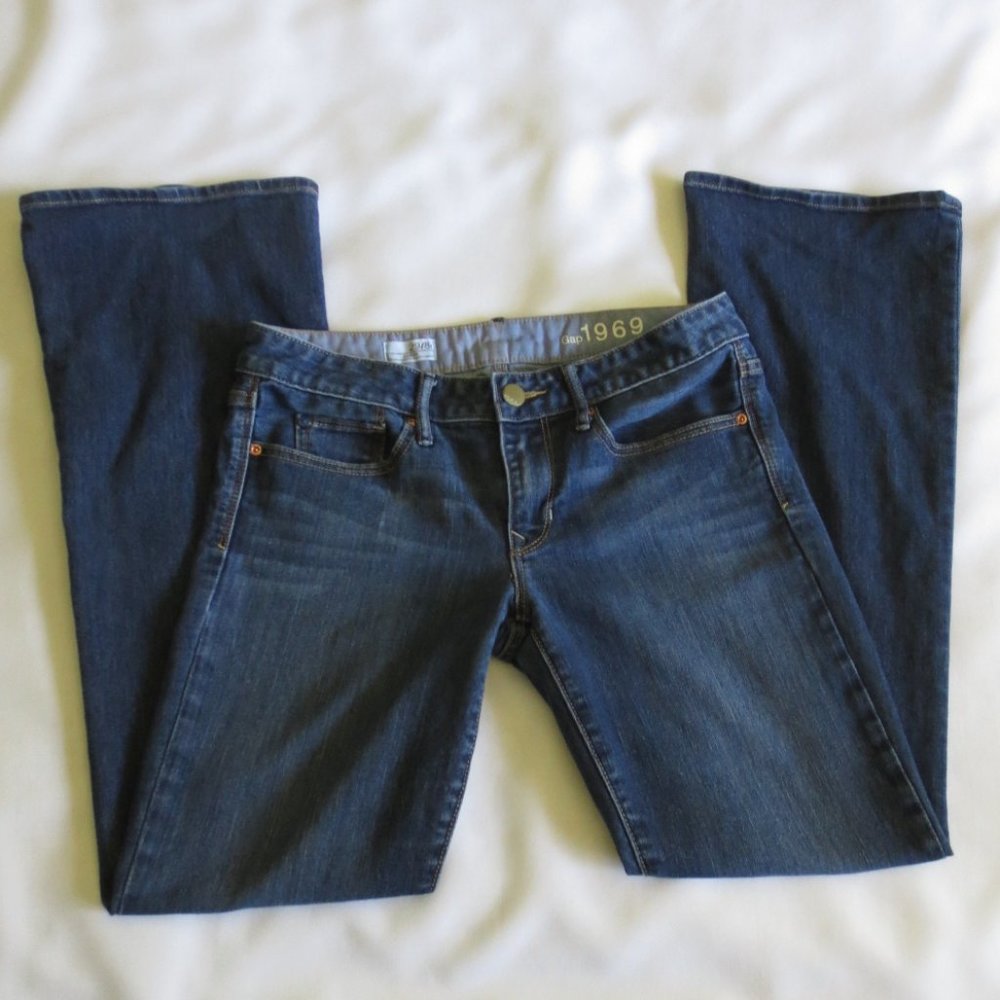 GAP womens STRETCH blue DENIM curvy BOOTCUT SIZE 29/8R